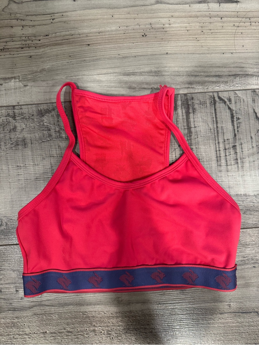 Rabbit Hot Pink Sports Bra with Contrast Navy Underband and phone pocket